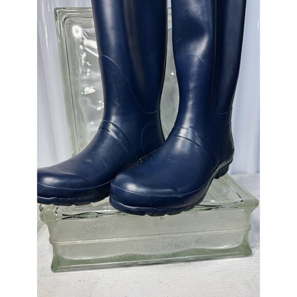 Hunters Original Tall Rain Boots Navy Blue Mens 7 Women’s Size 6 - Picture 2 of 6